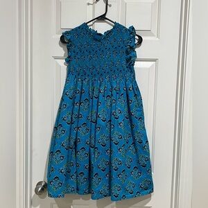 FRENCH CONNECTION YOUTH GIRLS Blue Floral Smocked Sundress SIZE L( 14/16 )